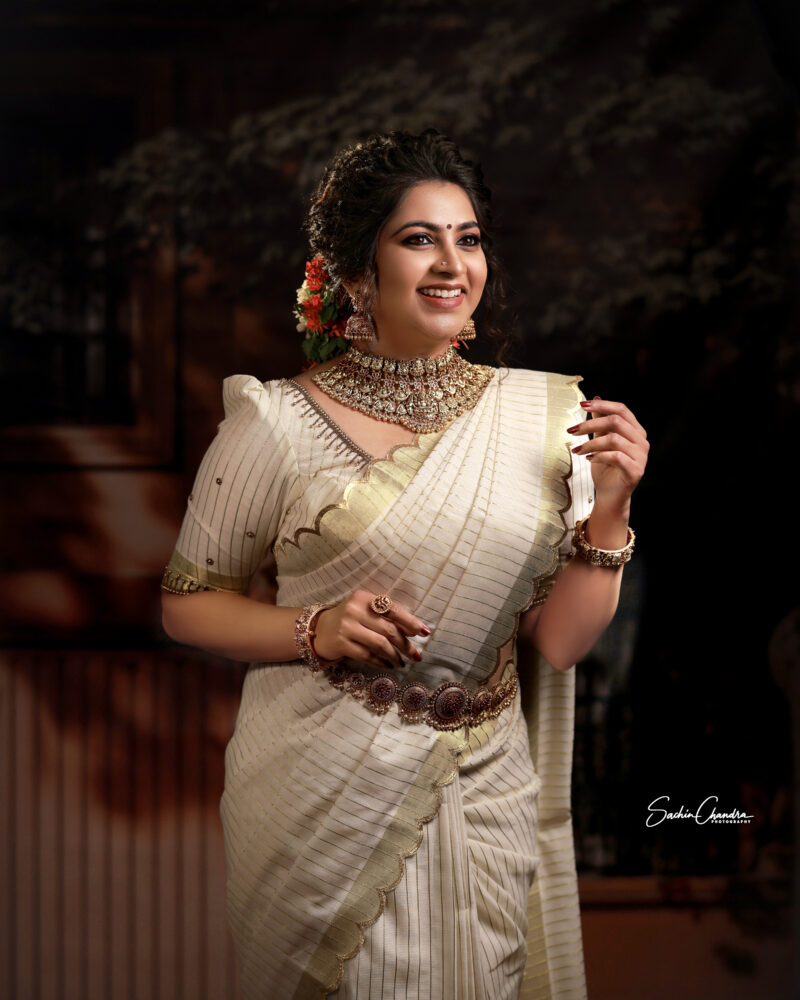 Urvashi - Special hand worked blouse with cut work saree