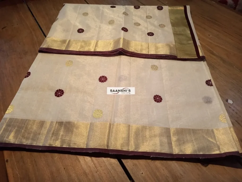 Daisy -pure handloom tissue flower saree – Saanshi Handloom