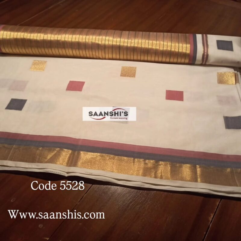 pure handloom cotton saree with big mundani 
5528 - Image 9