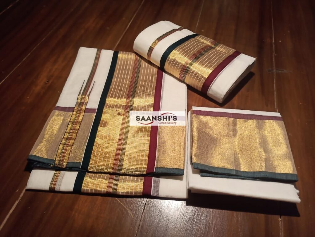 Fancy kara plain set mund code 5507 saanshi handloom