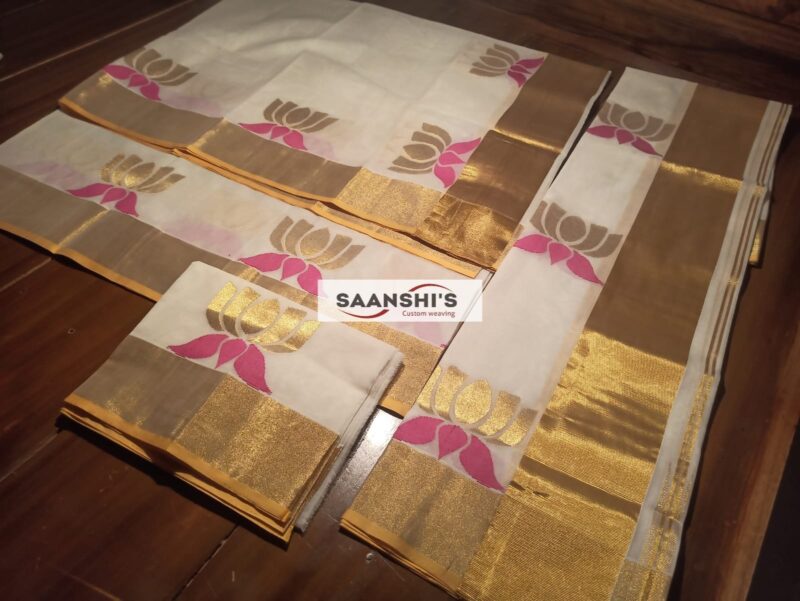 PANKAJAM

PURE HANDLOOM COTTON LOTUS SET MUND - Image 3