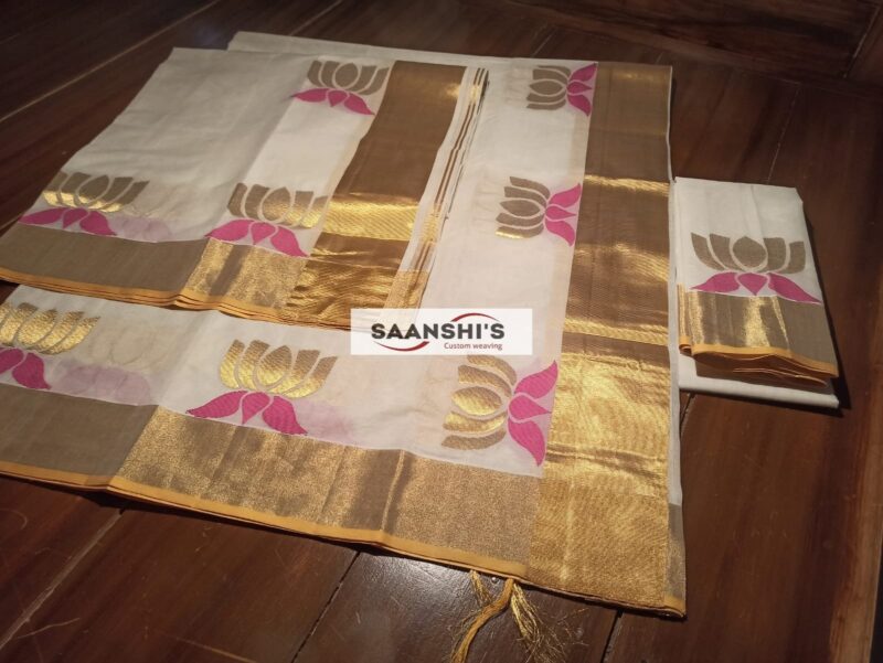 PANKAJAM

PURE HANDLOOM COTTON LOTUS SET MUND - Image 7