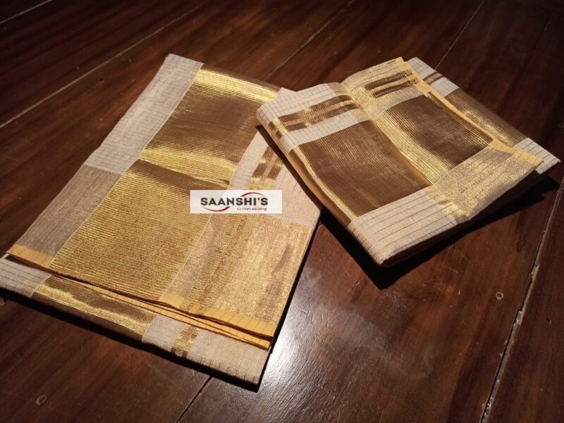 4 inch micro check handloom tissue set mund with BLOUSE

code - 4460 - Image 2