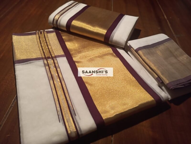JAMUNI - PURPLE KARA HANDLOOM SET MUND - Image 4