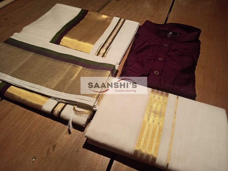 Pure handloom cotton purple and green  kara saree - 4492 - Image 9