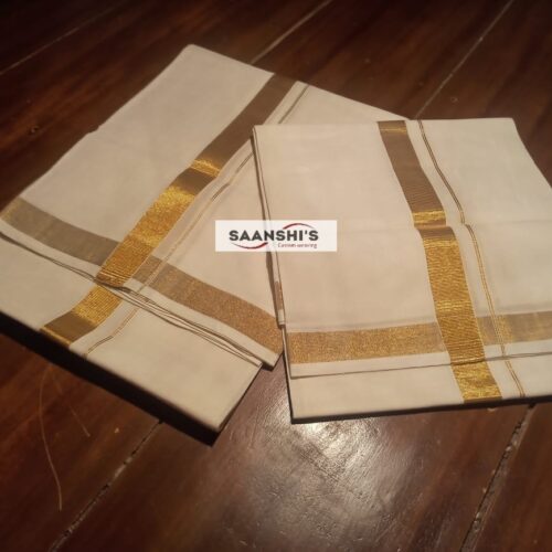 one inch pure handloom cotton set mund 9958