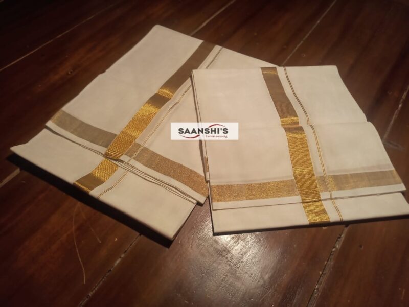 one inch pure handloom cotton set mund 9958