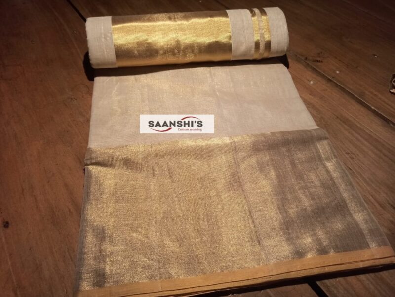 4508 HANDLOOM TISSUE SAREE 7X7 - Image 5