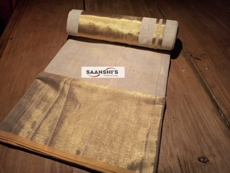 4508 HANDLOOM TISSUE SAREE 7X7 - Image 2