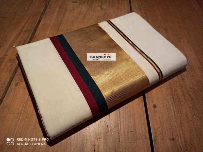 Maroon and green budget handloom cotton saree 4490 - Image 3