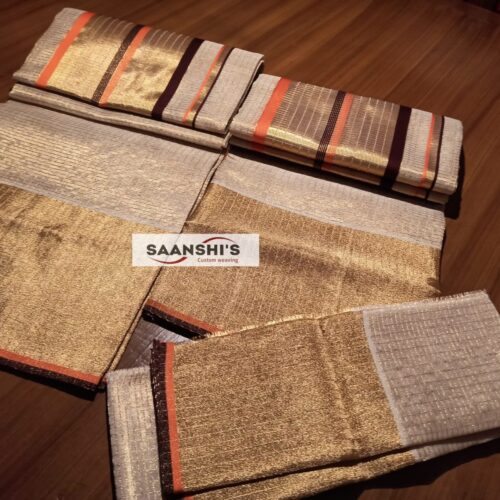 NIMMI MICRO CHECK SET MUND ORANGE WITH COFFEE BROWN 30232