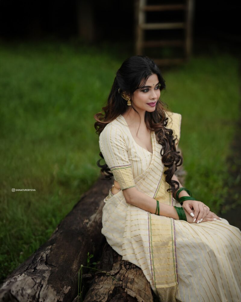 TYACHI - handloom tissue saree with ganga jamuna border 5011 - Image 7