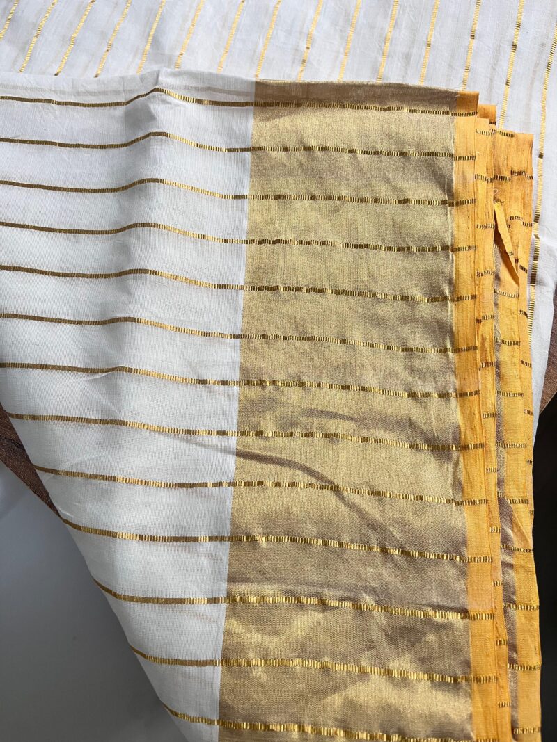 PURE HANDLOOM COTTON JARI LINE SAREE (REFURBISHED) - Image 11