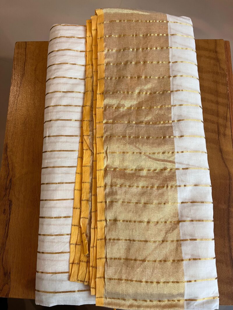PURE HANDLOOM COTTON JARI LINE SAREE (REFURBISHED) - Image 15