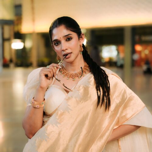 1017 NYLA big temple border saree
