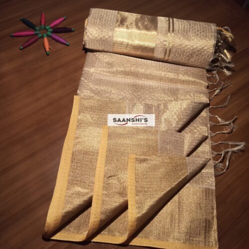 FULL JARI WEAVED - TISSUE MICROCHECKÂ SAREE 4 INCH - 6366