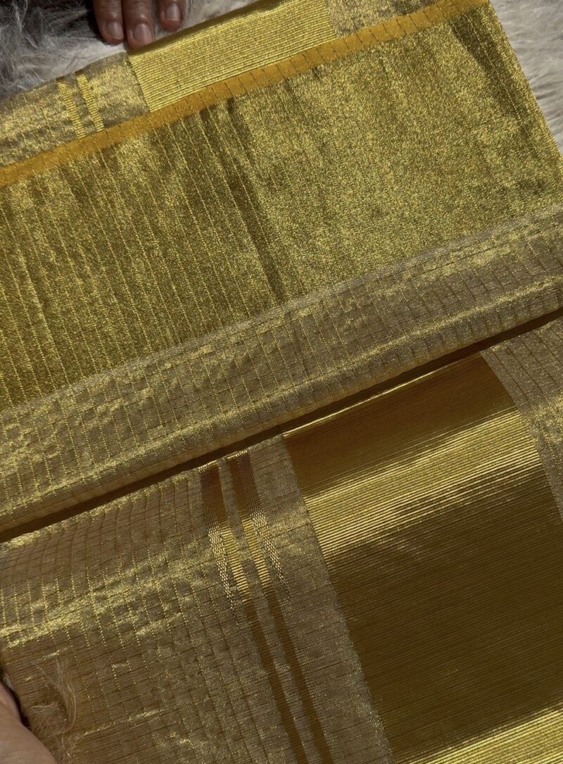 FULL JARI WEAVED - TISSUE MICROCHECK SAREE 4 inch 6366