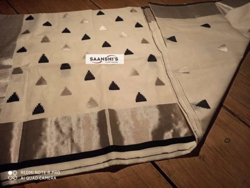 temple SILVER AND BLACK SAREE - Image 3