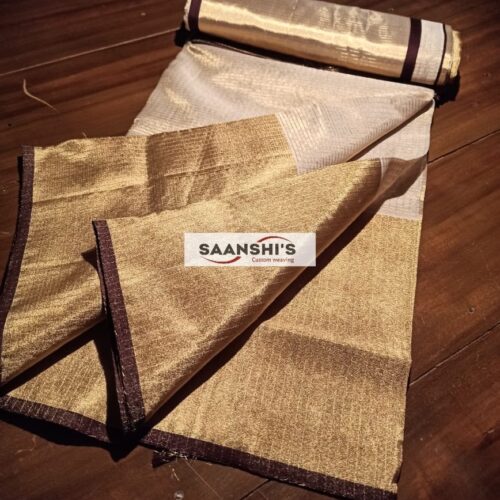 FULL JARI WEAVED - TISSUE MICROCHECK SAREE 10 inch 6367