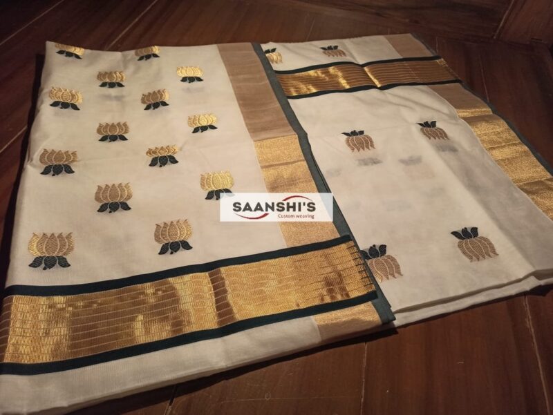 TARINI- LOTUS COTTON SAREE  6370 - Image 2