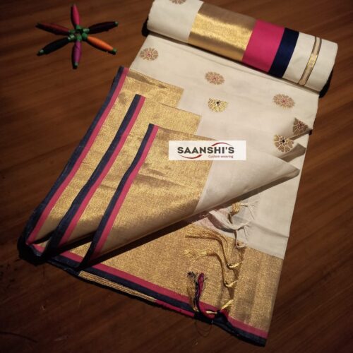 Sufala- meenakari saree 5 inch pink and black combination