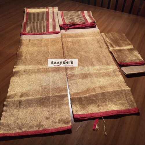 4500  NIMMI GOLDEN SET MUND WITH BLOUSE READY TO DISPATCH