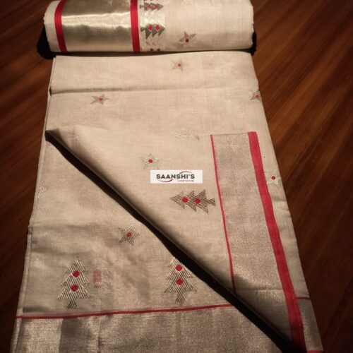 Treee butta saree - Silver