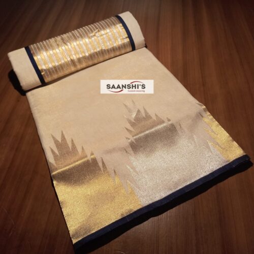 AMBIKA - KATHIR SAREE WITH silver and gold temple