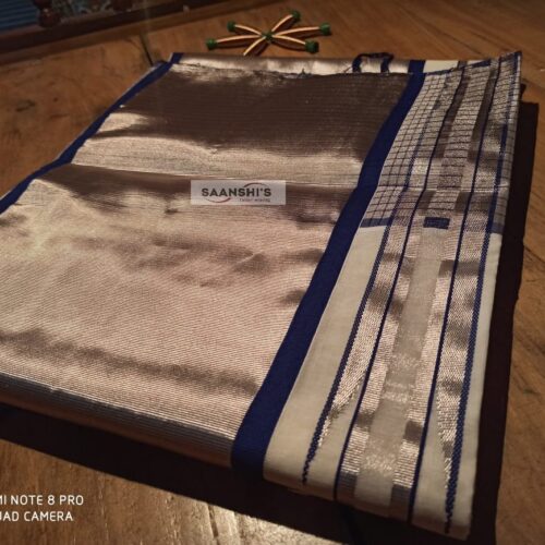 SILVER 9 INCH BORDER CHECK SAREE