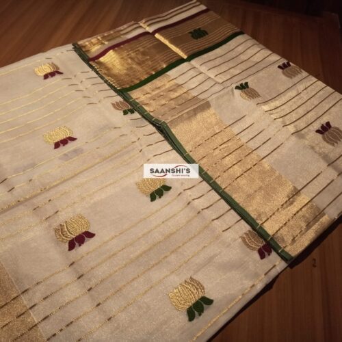 KAMALI - meenakari saree 5 inch border saree with lines READY TO DISPATCH