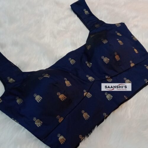 Banarasi  Blouse-Royal Blue  | S 60037