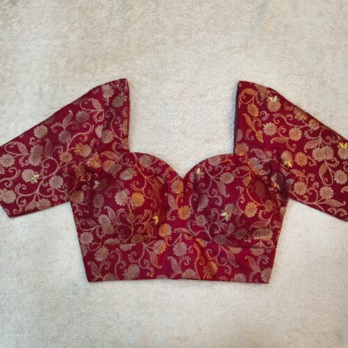 Banarasi  Blouse-60028 | deep maroon (wine red)