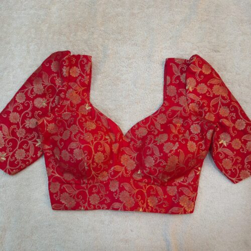 Banarasi  Blouse-60033-Tomato red