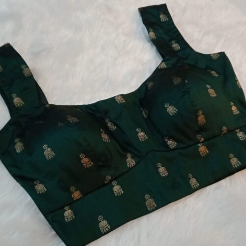 Banarasi  Blouse-Bottle Green | S 60036
