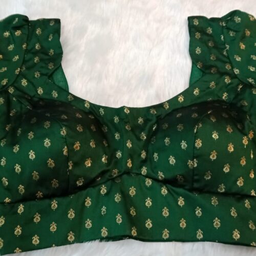 Banarasi  Blouse- Bottle Green  | S 60038