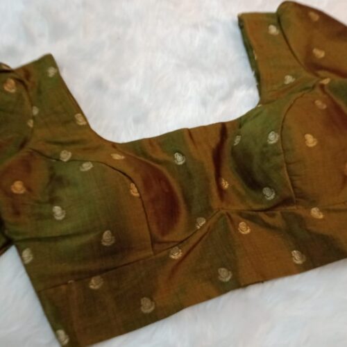 Banarasi  Blouse-Green Copper Shade  S 60043