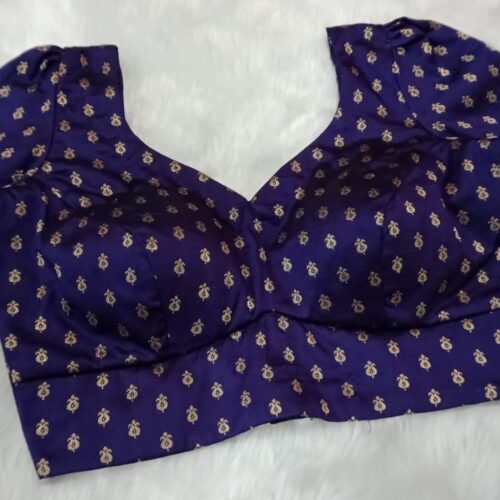 Banarasi  Blouse-Indigo Blue| S 60048