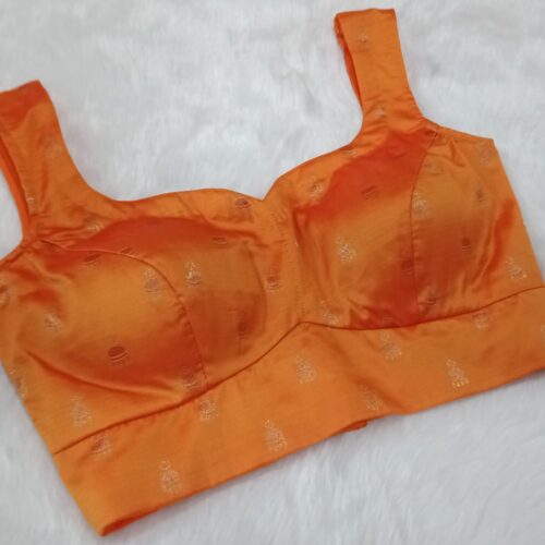 Banarasi  Blouse-Mango Orange | S 60044