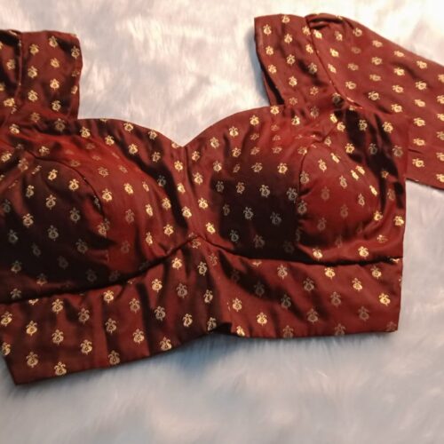 Banarasi  Blouse-Maroon Brown | S 60045