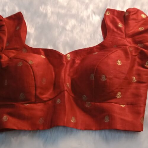 Banarasi  Blouse-Orange Red| S 60041