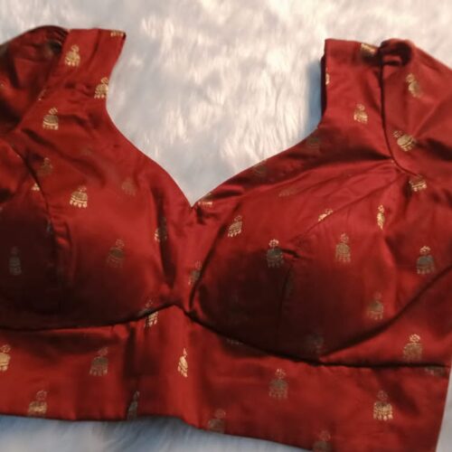 Banarasi  Blouse-Rust Red  | S 60039