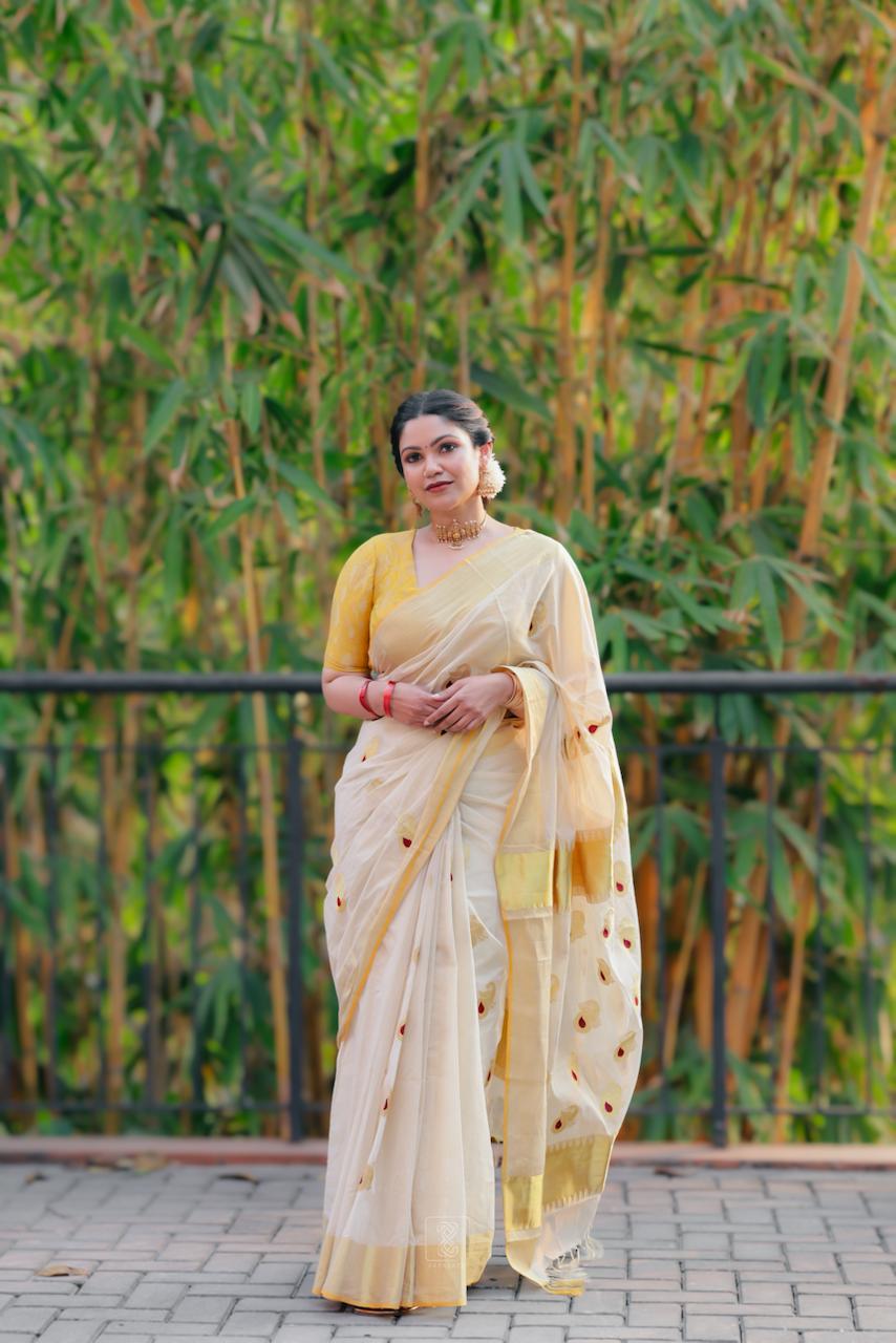 LAKSHMI SAREE-20463 – Pure Handloom Tissue Mayil Design Saree