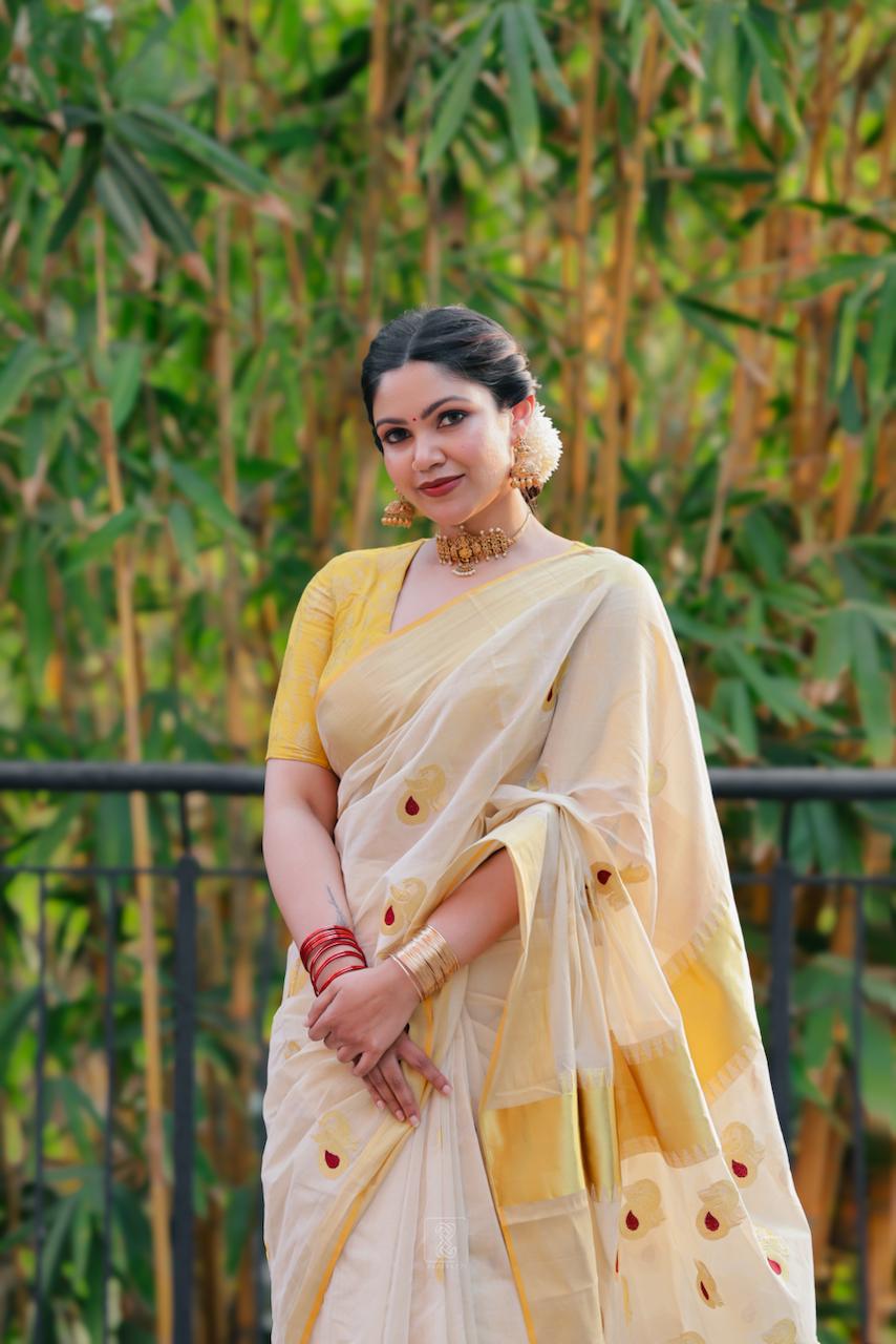 LAKSHMI SAREE-20463 – Pure Handloom Tissue Mayil Design Saree - Image 5