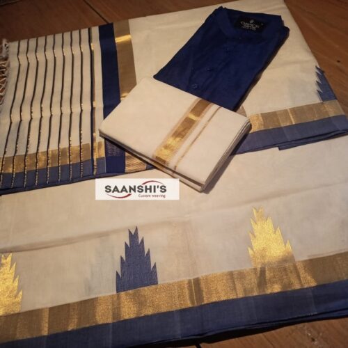 BLUEY- blue temple saree 2089