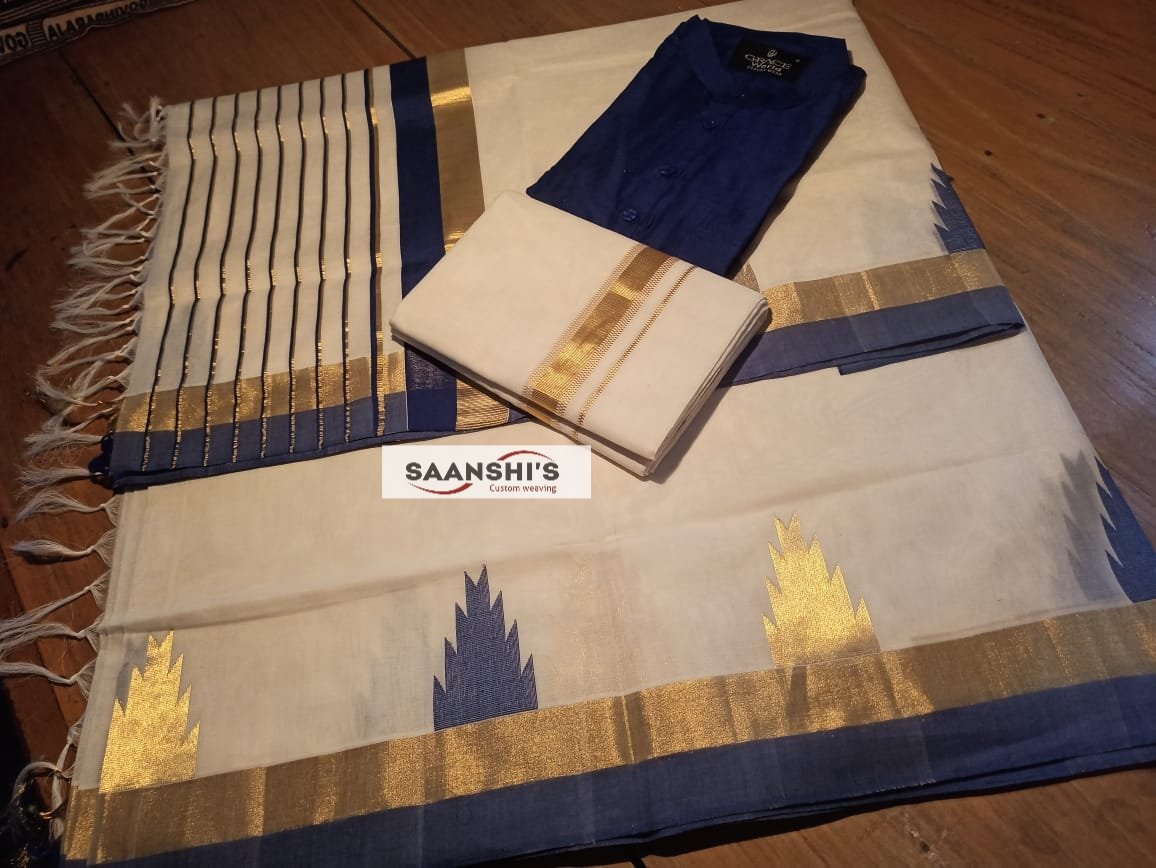 BLUEY- blue temple saree 2089