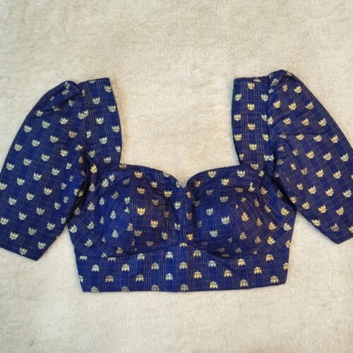 Banarasi Brocade Ready-Made Blouse | Dark Royal Blue | Style 60051