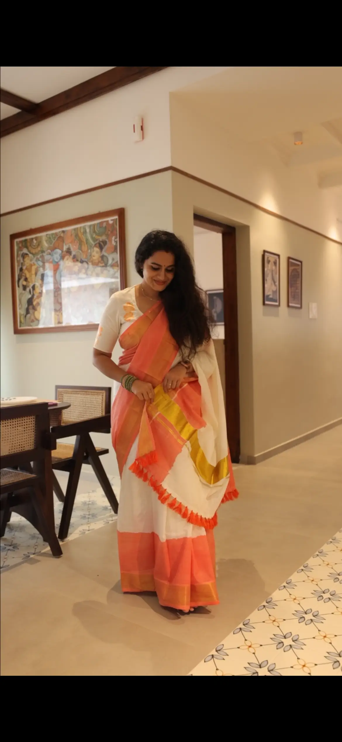 Cotton Flower Embroidery Saree with Embroidered Blouse | 20513