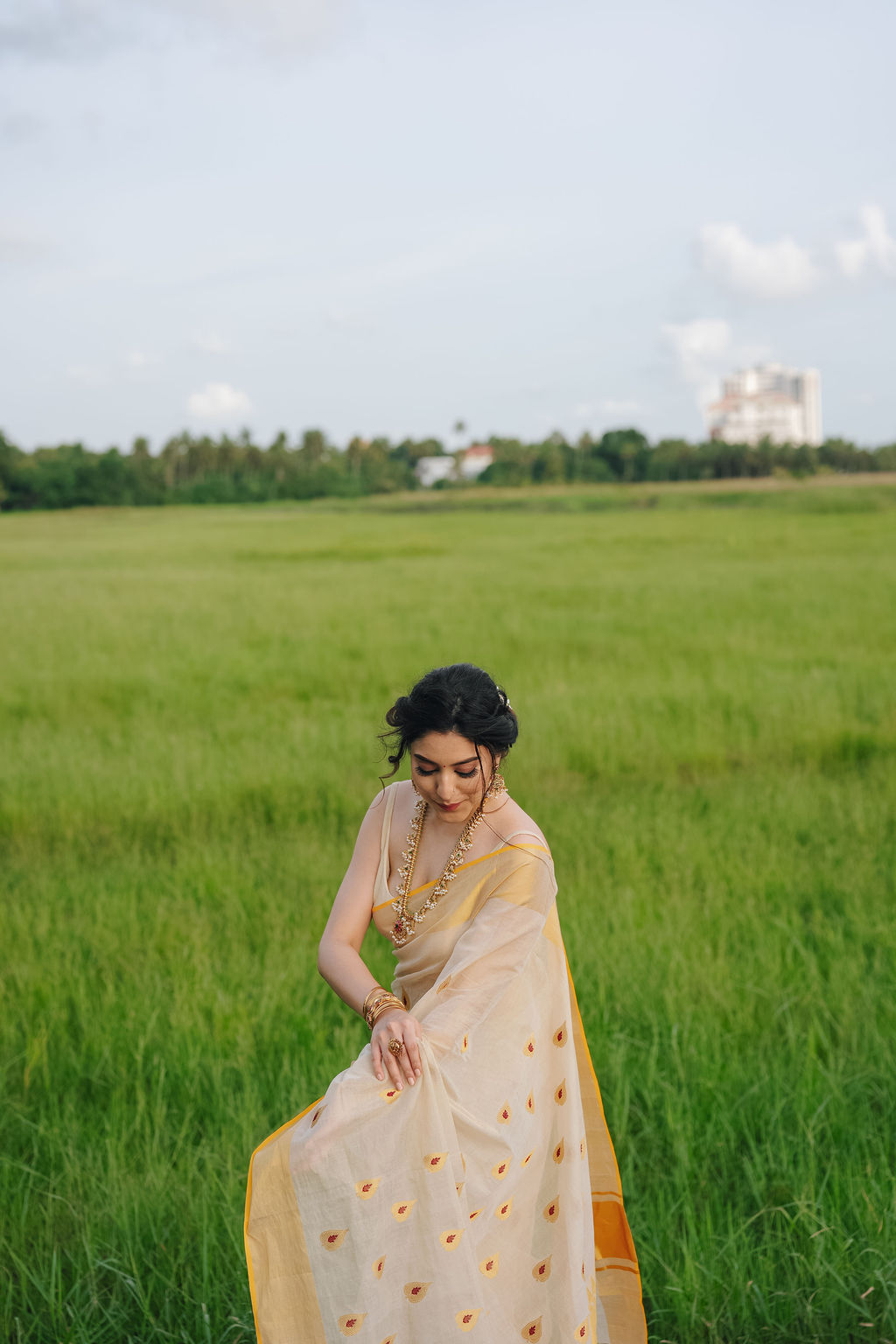 10 -ILA Pure Handloom Tissue Saree with Leaf & Meena Motifs | Premium Kerala Handloom Saree | Ready to Ship 20497 - Image 10