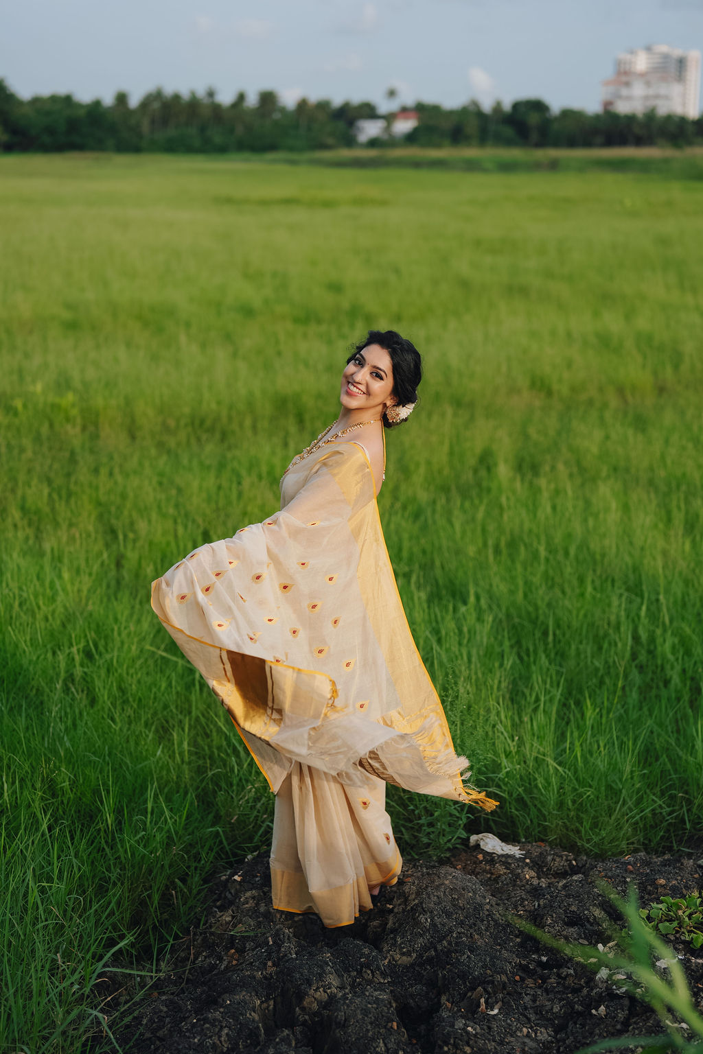 10 -ILA Pure Handloom Tissue Saree with Leaf & Meena Motifs | Premium Kerala Handloom Saree | Ready to Ship 20497 - Image 13