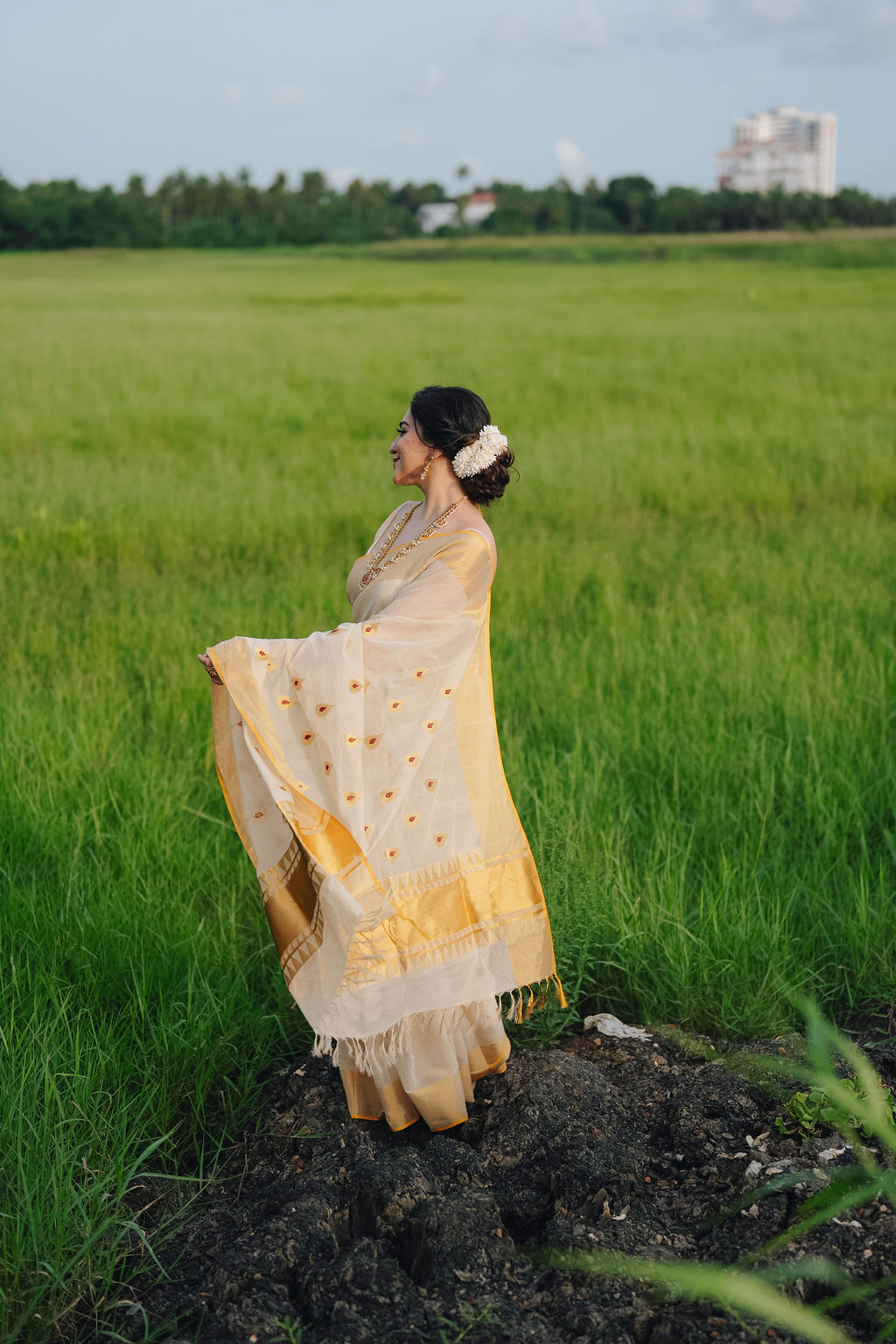 10 -ILA Pure Handloom Tissue Saree with Leaf & Meena Motifs | Premium Kerala Handloom Saree | Ready to Ship 20497 - Image 12